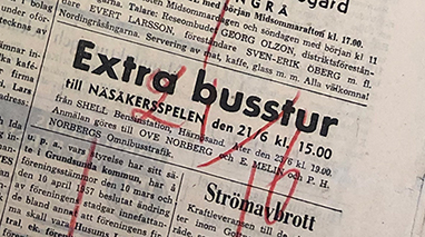 Extra busstur till Näsåkersspelen 1957