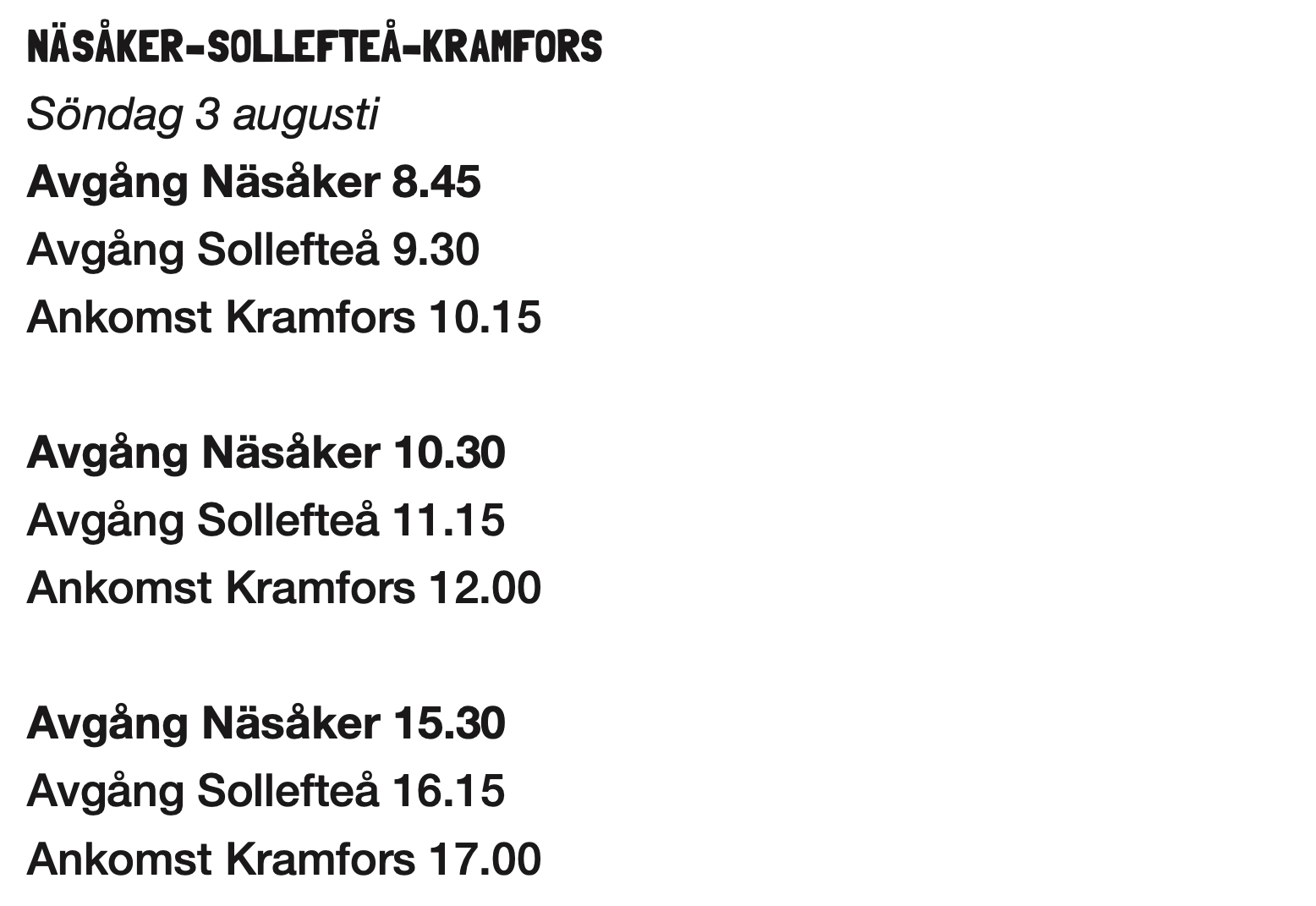Näsåker till Kramfors 2025 Näsåker till Kramfors 2025